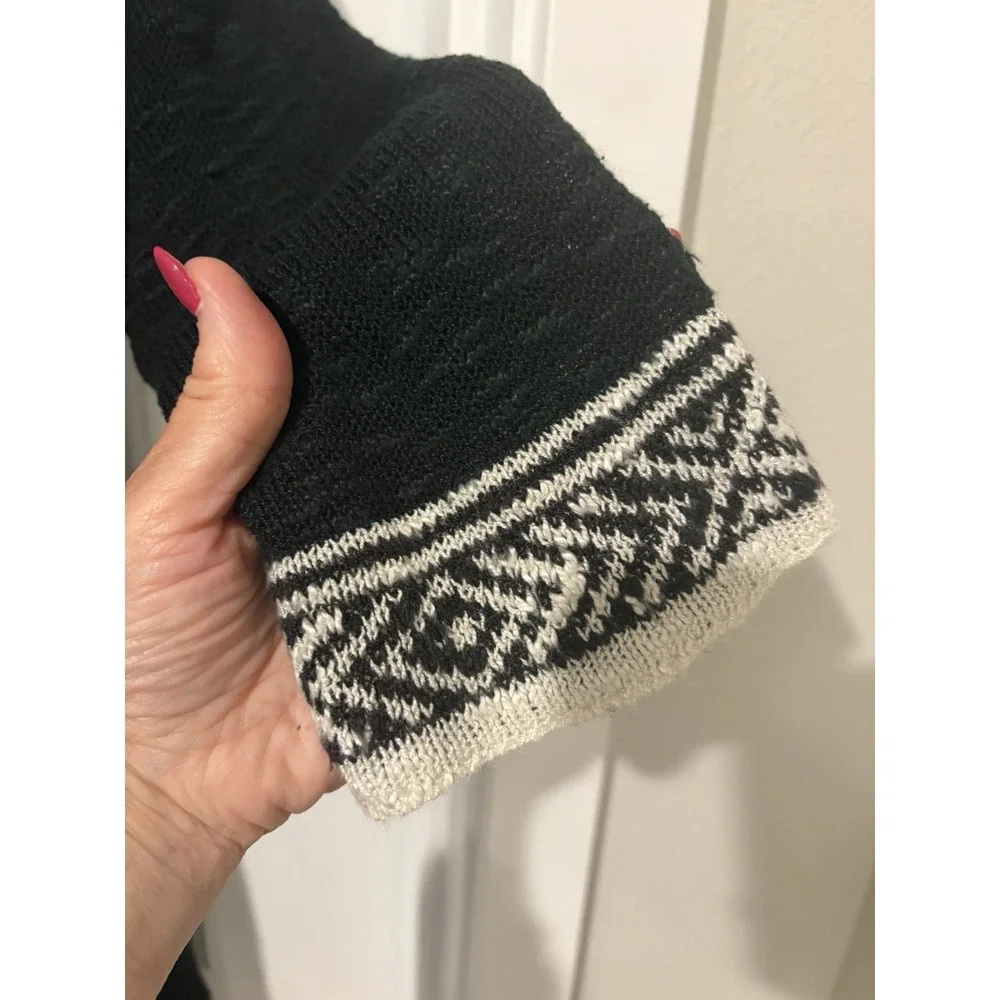 Torrid 2 Black Open Cardigan Sweater Duster~2XL~Lightweight Aztec Border Boho - Picture 5 of 15